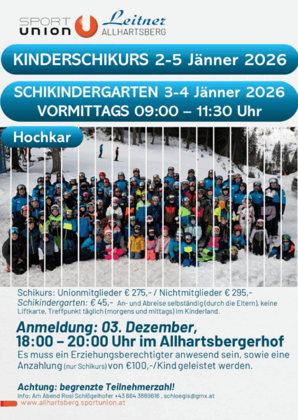 Kinderschikurs SportUnion Allhartsberg 2026